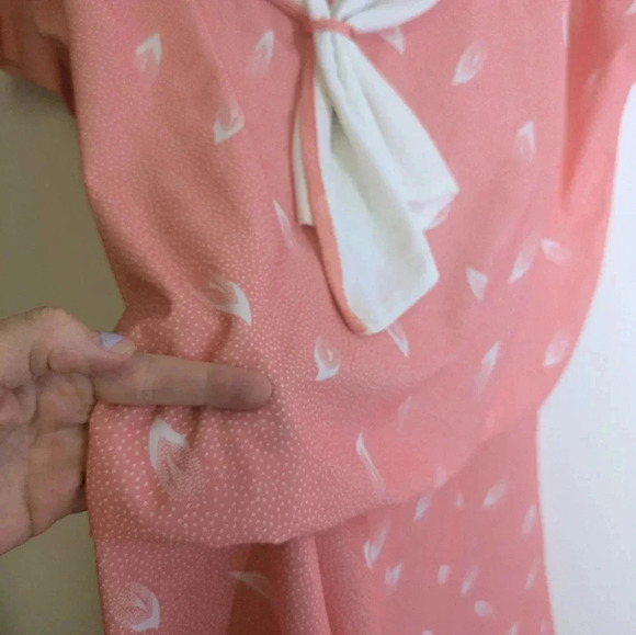 Tradition by Sears Pink/White Plus Size Drop Waist Short Sleeve Midi Dress - Picture 6 of 17